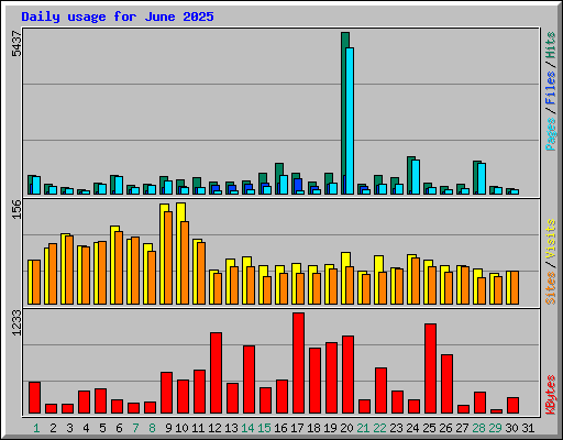 Daily usage for June 2025