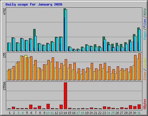 Daily usage for January 2026