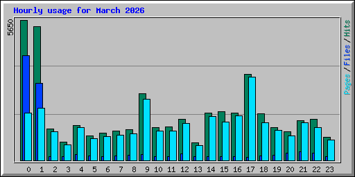 Hourly usage for March 2026